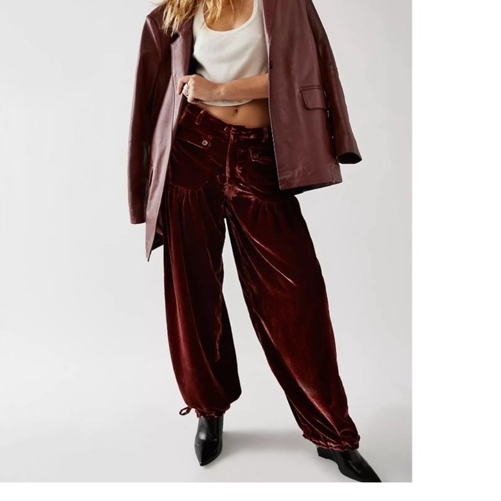 We the Free Lotus Velvet Garnet balloon pants women’s size 28 We the free - Picture 7 of 17